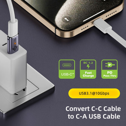 2pcs/lot USB 2.0 A Male QC to PD USB-C Type C Female 5Gbps Data Power Adapter for Laptop Tablet Phone UC-167-QC