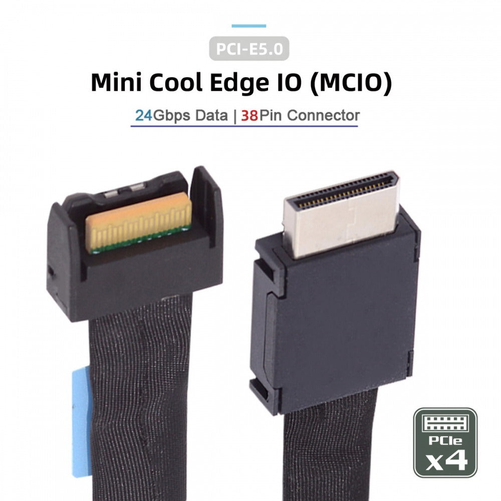 PCI-E 5.0 Mini Cool Edge IO MCIO PCI-E 4i 38Pin Male to SFF-8611 Oculink 4X Extender Cable 50cm SF-077
