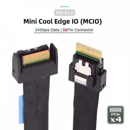 PCI-E 5.0 Mini Cool Edge IO MCIO PCI-E 4i 38Pin Male to SFF-8654 Slimline 4X Extender Cable 50cm SF-078