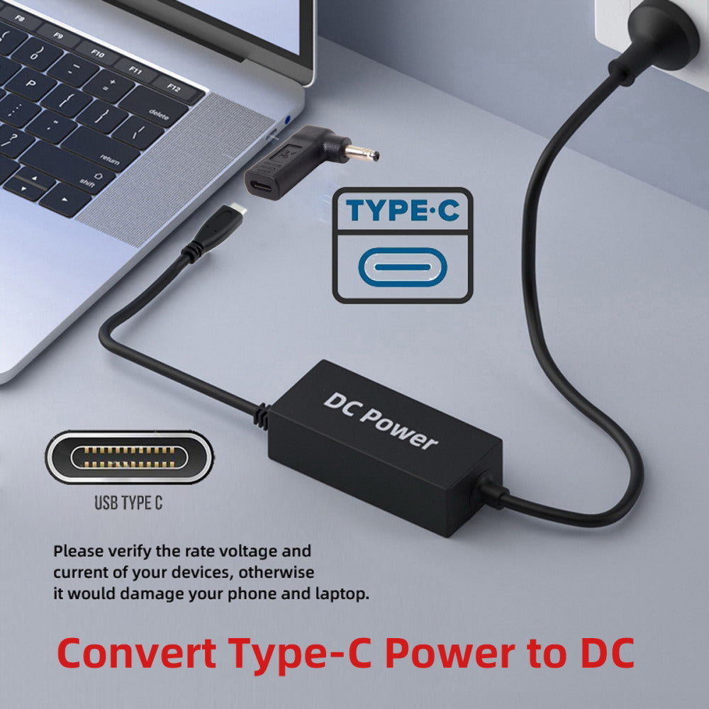 USB 3.1 Type C USB-C to DC 19V 5.0*1.0mm Adapter PD Emulator Trigger 90 Degree Angled Yellow UC-112-5010MM