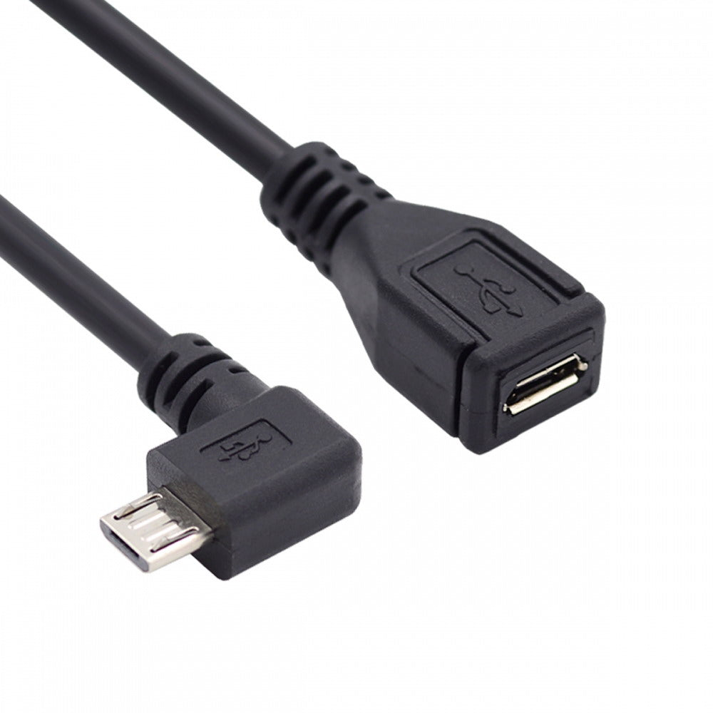 Micro USB 2.0 90 Degree Right Angled Male to Female Tablet Phone Extension Cable 50cm U2-096-RI
