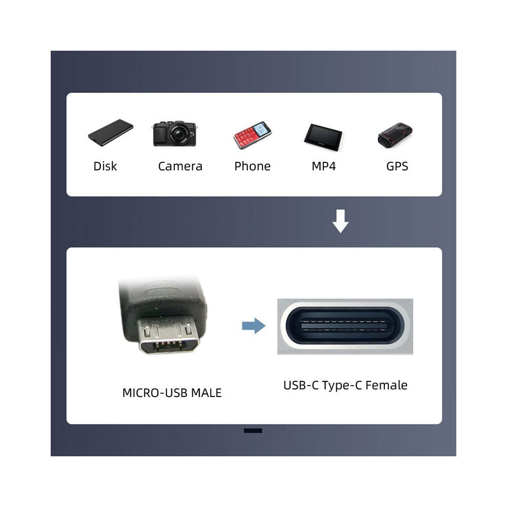 4pcs/lot USB-C USB2.0 Type C Female to Micro USB Male Power Data Adapter 90/360 Degree Angled Type UC-102
