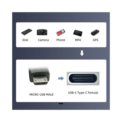 4pcs/lot USB-C USB2.0 Type C Female to Micro USB Male Power Data Adapter 90/360 Degree Angled Type UC-102