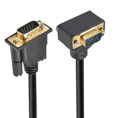 90 Degree Down Angled VGA RGB Male to Straight Male Extension Cable 3COAX+6C for Monitor Projector Computer DB-007-DN