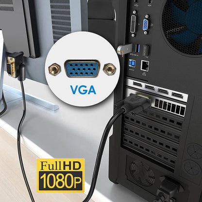 90 Degree Left Angled VGA RGB Male to Straight Male Extension Cable 3COAX+6C for Monitor Projector Computer DB-007-LE