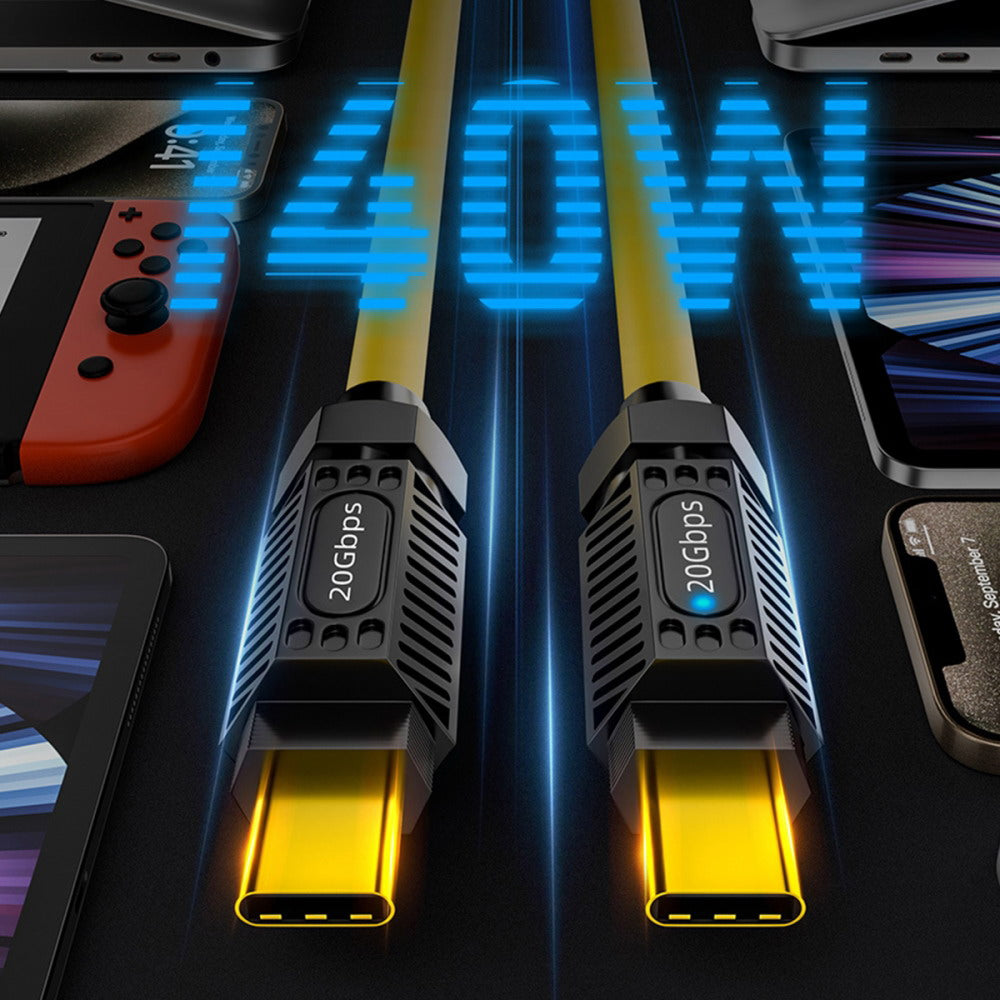 Ultra Soft High Flex USB-C USB4 Cable 20Gbps 140W 8K for Gaming Keyboard Mouse Type-C Male to Male Cable Power & Data UC-157-MM