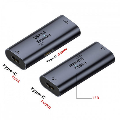 USB 3.0 Active Repeater Adapter Type-C Female to Type-C Female Extender with Chipset for Camera Printer Computer U3-010-CFCF