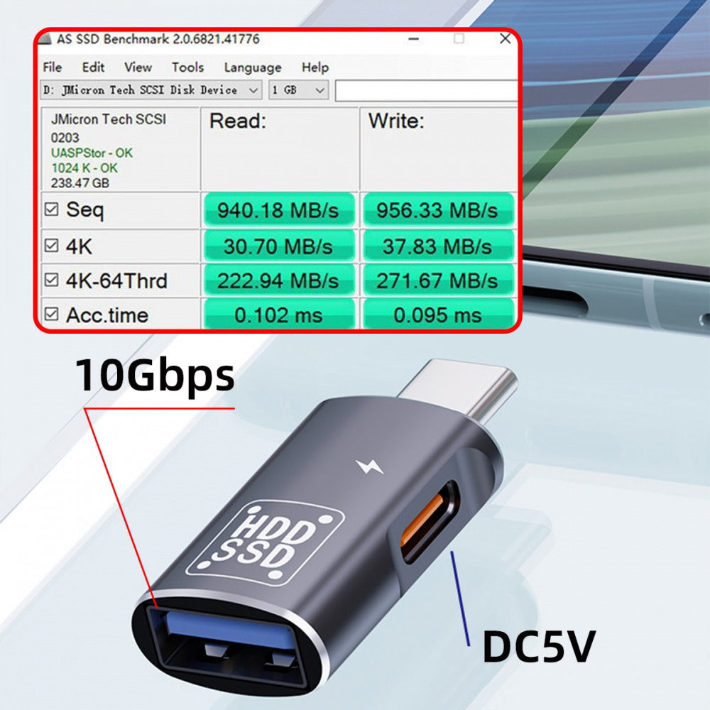 10Gbps USB-C Type-C to USB 3.0 Female OTG & DC 5V Power Adapter for Tablet Phone UC-035-AC