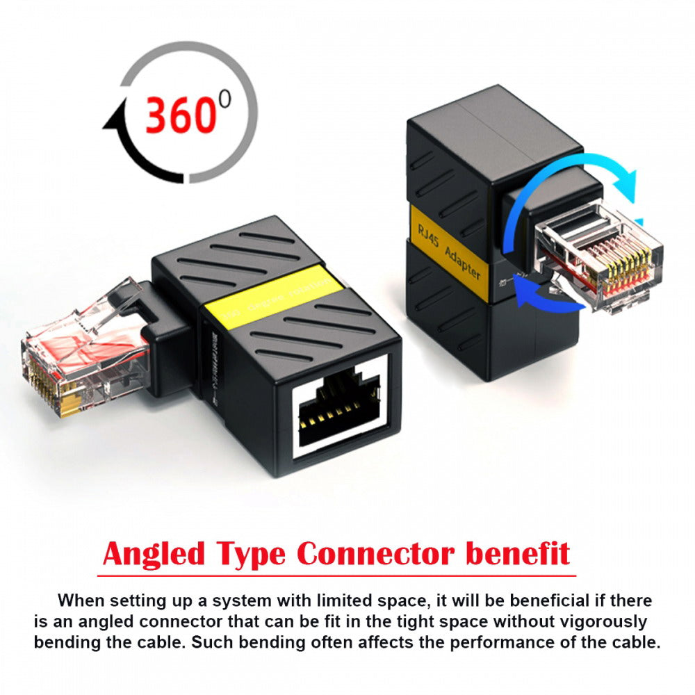 CAT6 UTP Male to Female 360 Degree Angled Rotating Adapter RJ45 8P8C 1000Mbps for Lan Ethernet Network UT-022