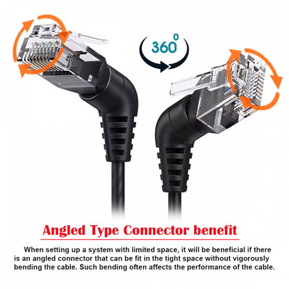 CAT6 UTP Male to Male 360 Degree Angled Rotating Cable RJ45 8P8C 1000Mbps for Lan Ethernet Network UT-023