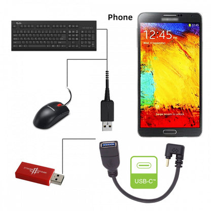 USB-C USB 3.1 Type-C Male to USB 3.0-A Female 10Gbps OTG Data Power Cable Opposite U Shape Back Angled UC-200-OS