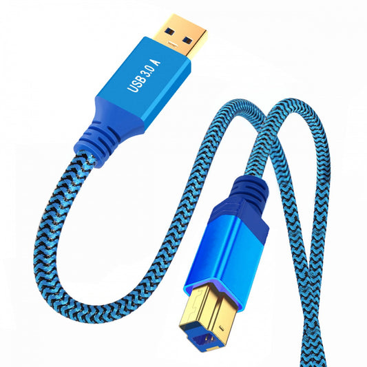 USB 3.0 Type-A Male to USB3.0 Type-B Male Cable Extension Blue 5Gbps for Disk SSD Camera Data U3-085-BM