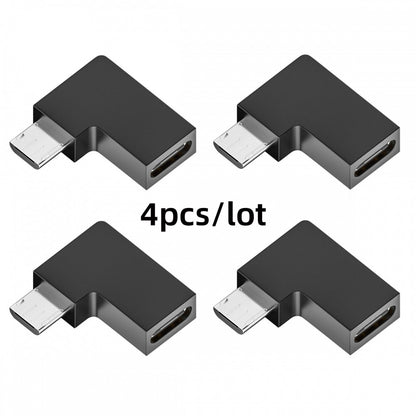 4pcs/lot USB-C USB2.0 Type C Female to Micro USB Male Power Data Adapter 90 Degree Left Angled Type UC-102-LE-4PCS