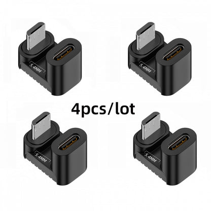4pcs/lot USB-C USB2.0 Type C Female to Micro USB Male Power Data Adapter 360 Degree Opposite Up Back Angled UC-102-OU-4PCS