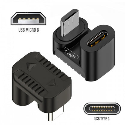 4pcs/lot USB-C USB2.0 Type C Female to Micro USB Male Power Data Adapter 360 Degree Opposite Up Back Angled UC-102-OU-4PCS