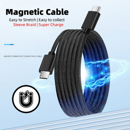 USB-C to Type-C Cable Magnetic Auto Retract Coiled 65W PD for Car Phone Laptop Retractable UC-003-MG