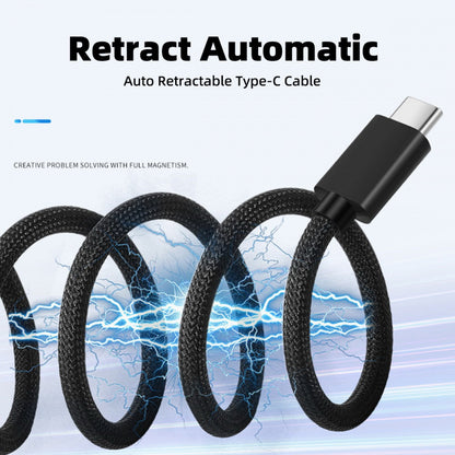 USB-C to Type-C Cable Magnetic Auto Retract Coiled 65W PD for Car Phone Laptop Retractable UC-003-MG