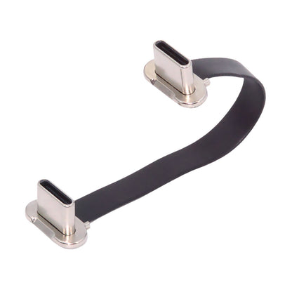 Angled USB-C Type C to USB-C Ultra Slim Flat Power USB2.0 Data Cable 65W Fast Charge for Laptop Tablet Phone UC-170-0.07M