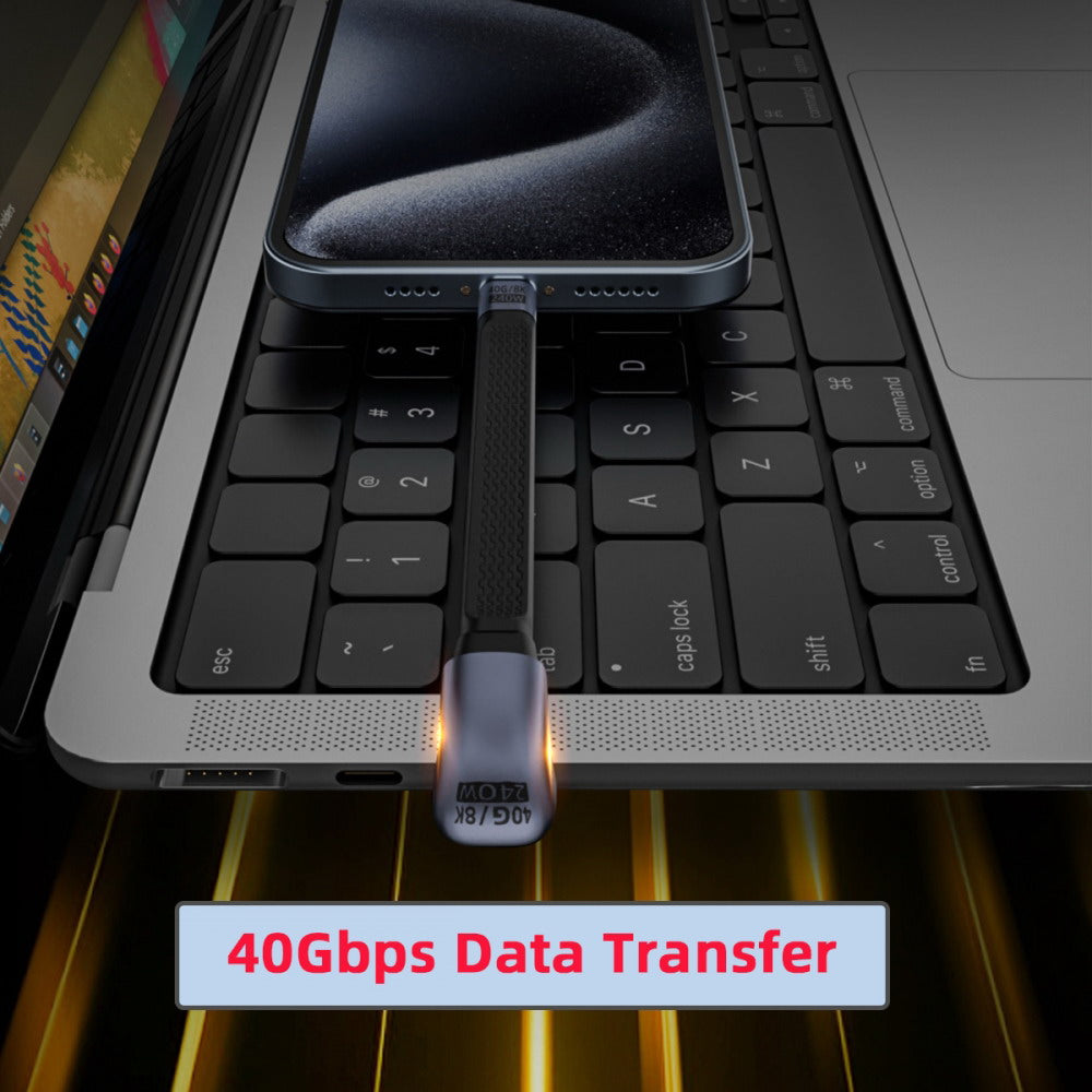 240W Type-C USB-C Male to Male USB4 40Gbps 100W 8K Flat Slim FPC Data Opposite U Shape Back Angled Cable for Laptop Phone 13cm UC-002-0.13S
