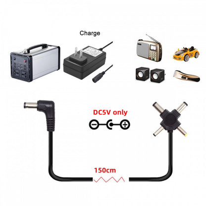 DC 5.5mm Plug to 4-in-1 DC 5V 5.5x2.5mm 5.5x2.1mm 4.0x1.7mm 3.5x1.3mm Power Plug Barrel Connector Charge Cable PW-010-DC