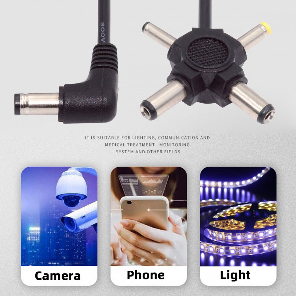 DC 5.5mm Plug to 4-in-1 DC 5V 5.5x2.5mm 5.5x2.1mm 4.0x1.7mm 3.5x1.3mm Power Plug Barrel Connector Charge Cable PW-010-DC