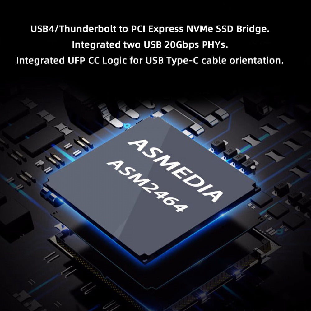 Type-C USB4 40Gbps to PCI-E 4.0 X4 SSD NVME NGFF M-Key Enclosure USB-C 20Gbps ASM2464 Chipset UC-116-SL