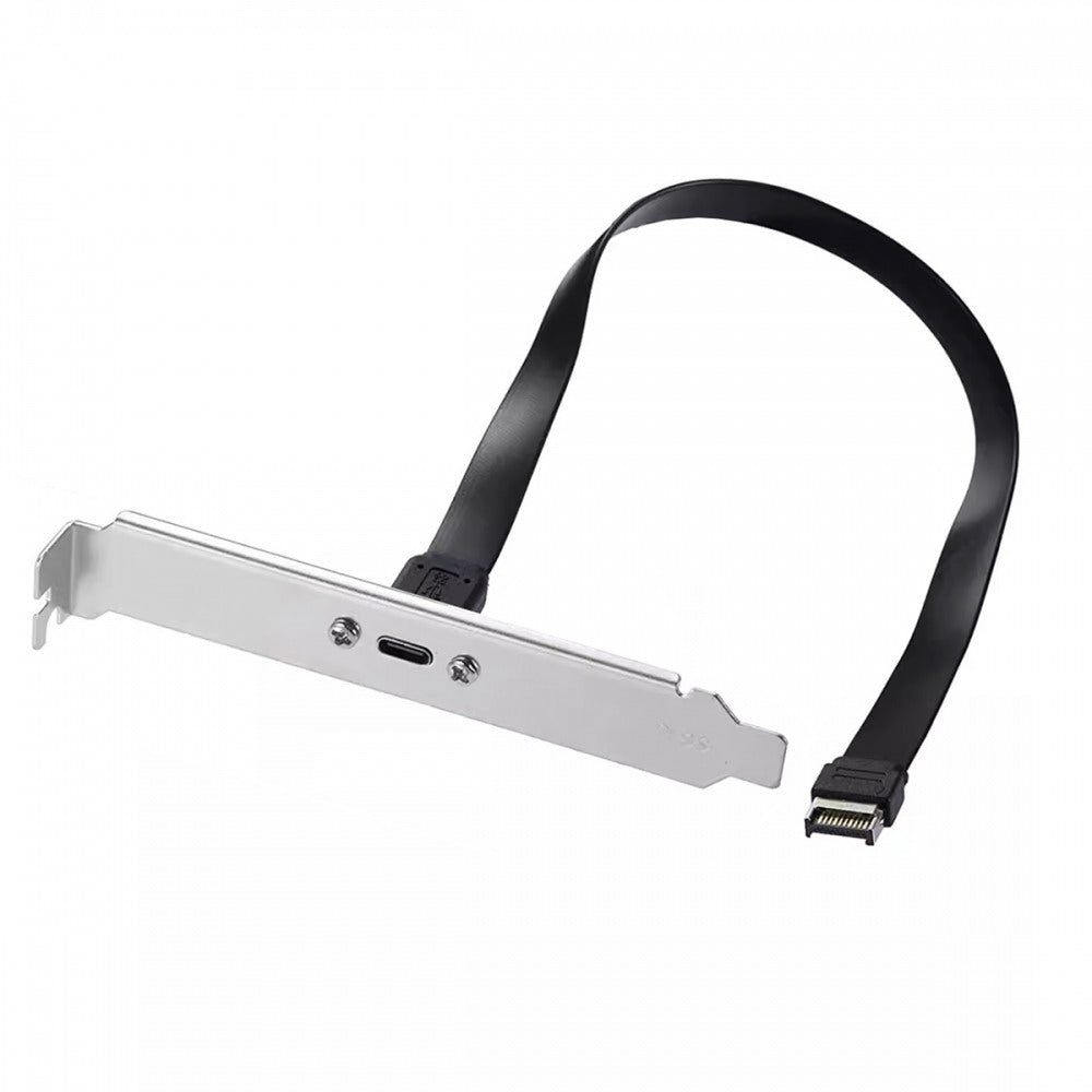 USB 3.2 Type-E IDC 20Pin Front Panel Header to USB-C Type-C Female Extension Cable 20Gbps with Panel Mount Screw UC-037-20G