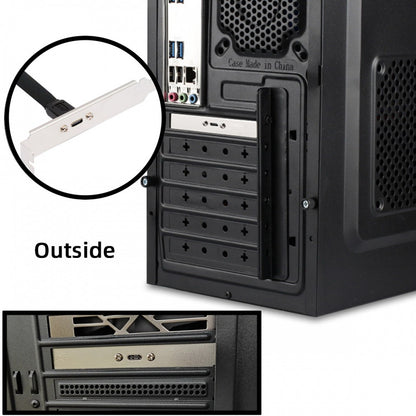 USB 3.2 Type-E IDC 20Pin Front Panel Header to USB-C Type-C Female Extension Cable 20Gbps with Panel Mount Screw UC-037-20G