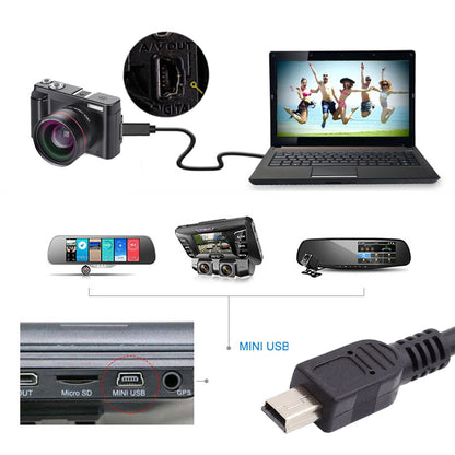 Panel Mount Type Mini USB 5Pin Male to Female Extension Adapter Cable with Screws 50cm U2-050-BK