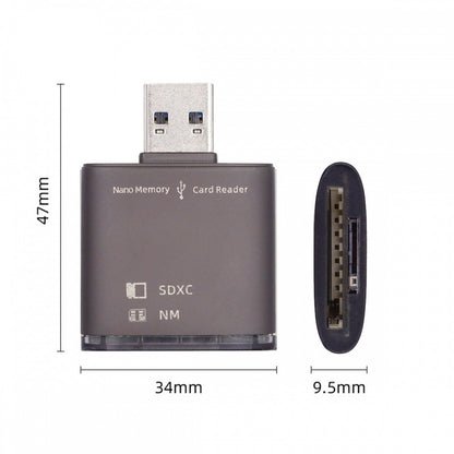 USB 3.0 to NM Nano Memory Card & SD Card Reader Writerfor Mate Seial Phone & Camera & Laptop U3-061