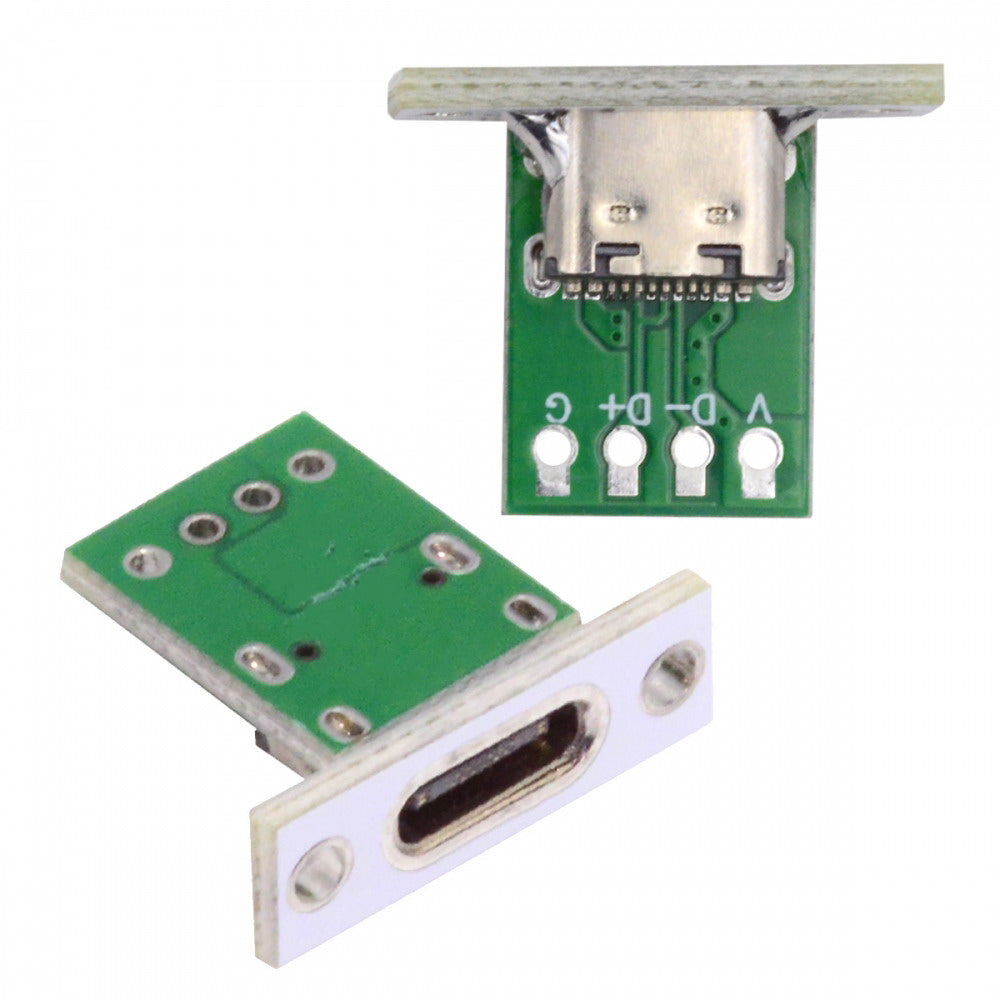 5pcs/set DIY OEM Type C Female Socket Connector Panel Mount Type with PC Board 24pin USB 2.0 Pinout CN-014-CF