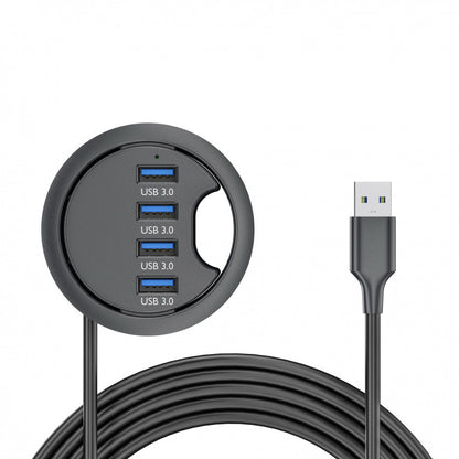 USB 3.0 Hub 4 Port USB 60mm Desk Grommet Splitter Dock Station Interface for Desktop PC Desk U3-095-HUB01