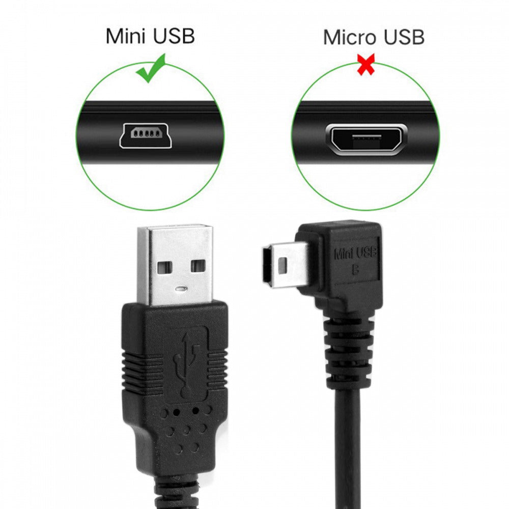Mini USB B Type 5pin Male Left Angled 90 Degree to USB 2.0 Male Data Cable with Ferrite U2-057-LE-3.0M/U2-057-LE-5.0M
