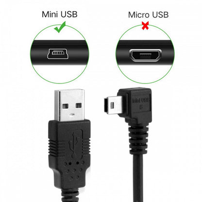 Mini USB B Type 5pin Male Left Angled 90 Degree to USB 2.0 Male Data Cable with Ferrite U2-057-LE-3.0M/U2-057-LE-5.0M