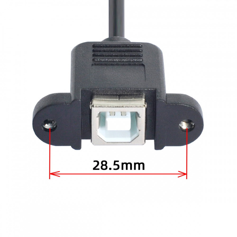 Mini USB B Type 5pin Male to USB 2.0 B Type Female Data Cable Panel Mount Type U2-059-BK