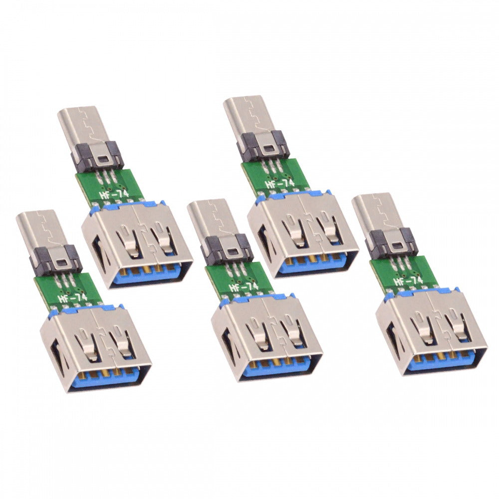 5pcs/lot Micro USB 2.0 5Pin Male Connector to USB Type-A Female OTG Data PCBA Adapter for Tablet Phone CN-016-AF