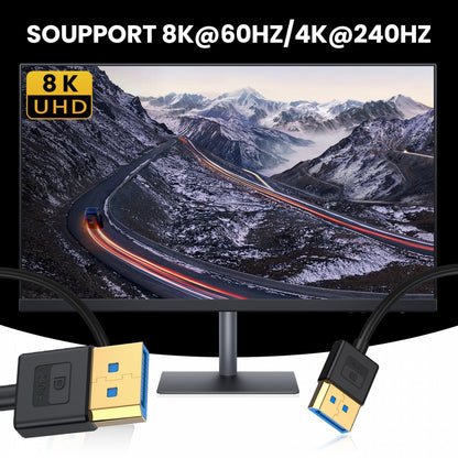 Ultrafine DisplayPort 1.4 DP to DP Cable 8K 60hz Cable Ultra-HD UHD 4K 144hz for Desktop Laptop Monitor Graphics Card 100cm DP-011-BK