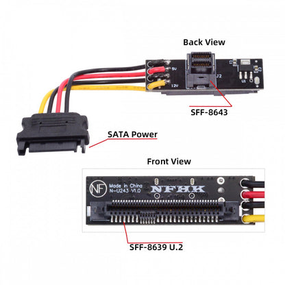 SFF-8643 PCI-E 4.0 Female to U.2 SFF-8639 U.3 NVME PCIe PCI-Express SSD Adapter for Mainboard SF-084-8643
