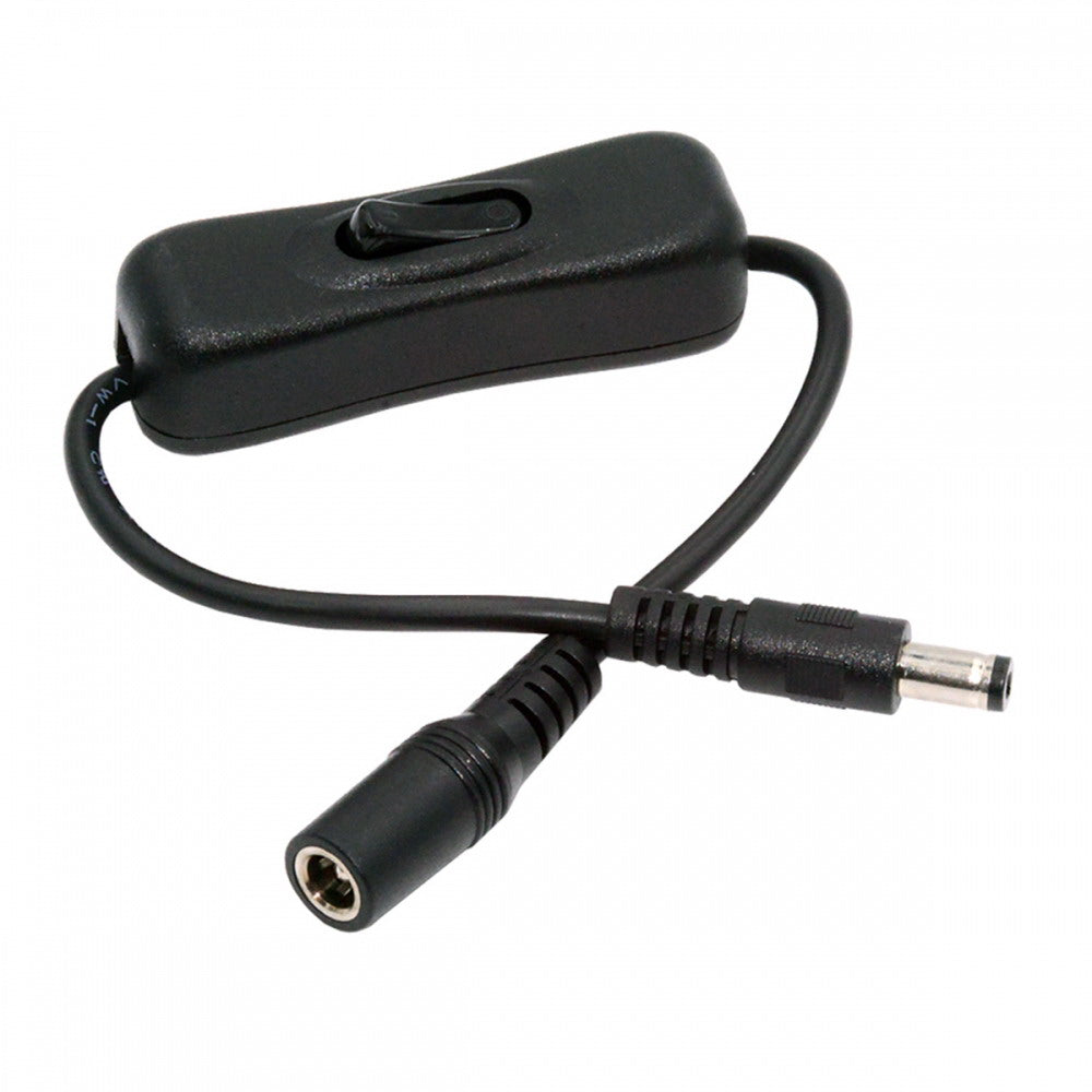 DC Cable with On Off Power Switch Button DC 5.5x2.1mm Male to Female for DC 5V Desk Lamp Fan Camera PW-012-DC