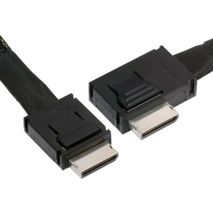 Left Angled 90 Degree OcuLink PCIe 4.0 PCI-Express SFF-8611 4i to SFF-8611 Data Active Cable for eGPU SSD 50cm SF-014-LE