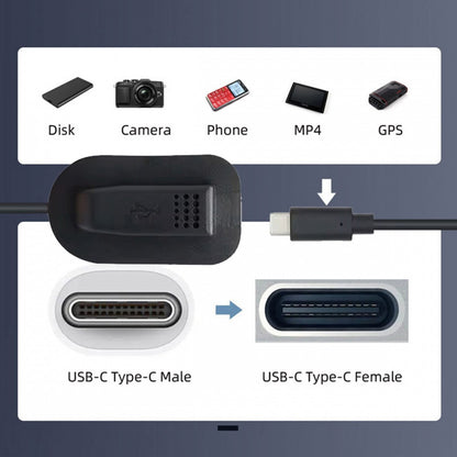 USB-C 65W Type-C Male to Female Extension Cable for Backpack Charging Practical Convenient Outdoor Travel Camping External UC-172
