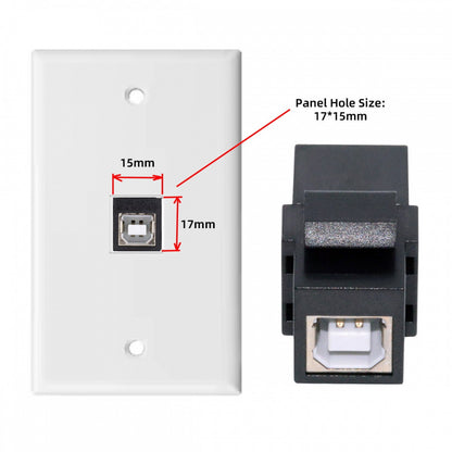 USB2.0 A Female to Type-B Female Extension Keystone Jack Coupler Adapter for Wall Plate Panel USB Cable U2-078-AFBF