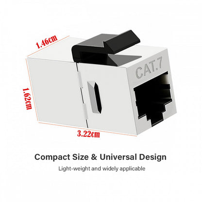 10-Gigabit UTP CAT7 Keystone Coupler RJ45 Female to Female Shield 8P8C UTP STP Keystone Inline Coupler UT-007-CAT7