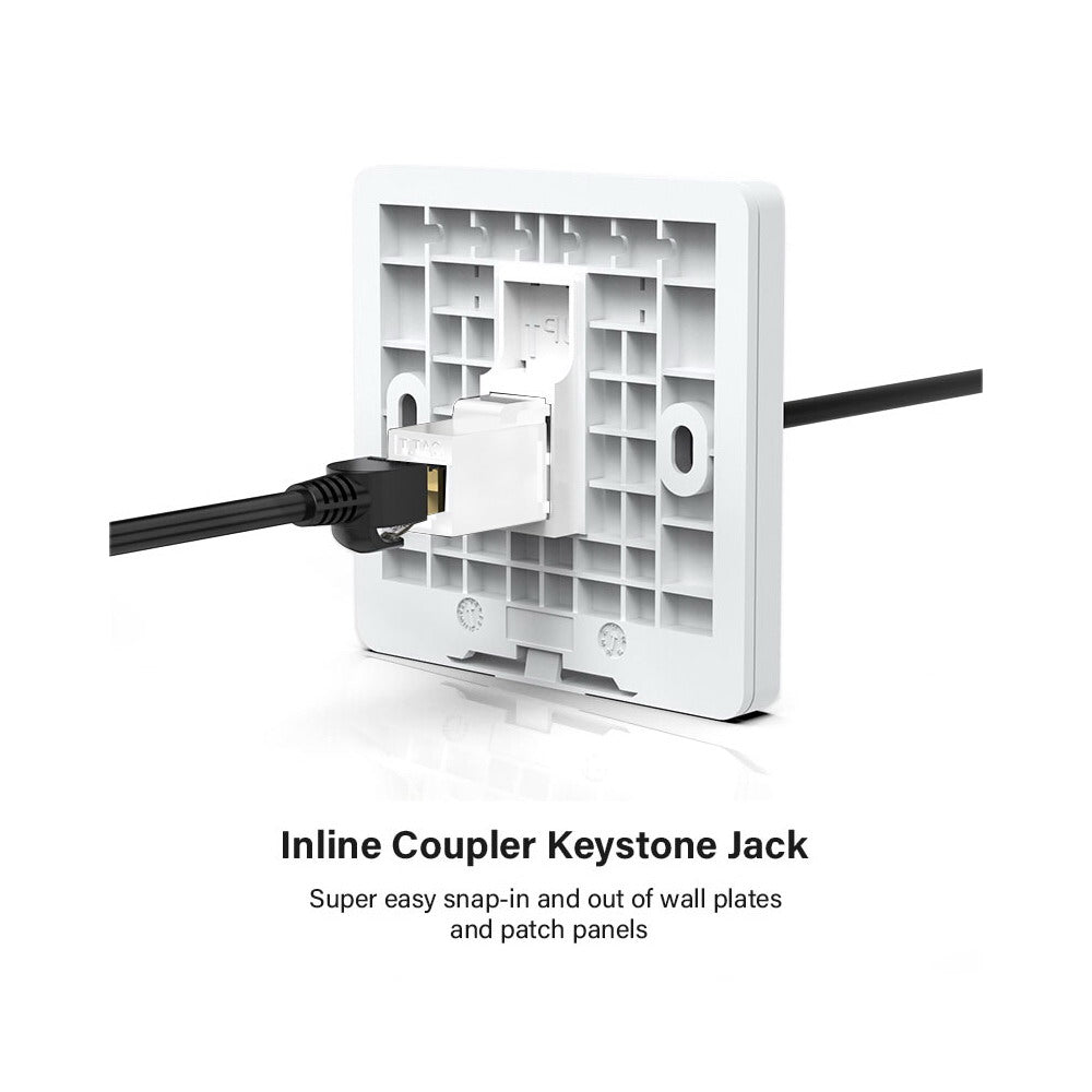 10-Gigabit UTP CAT7 Keystone Coupler RJ45 Female to Female Shield 8P8C UTP STP Keystone Inline Coupler UT-007-CAT7