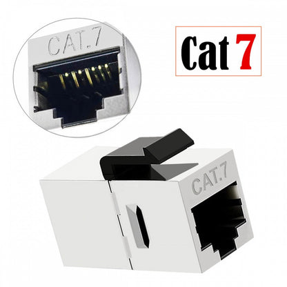 10-Gigabit UTP CAT7 Keystone Coupler RJ45 Female to Female Shield 8P8C UTP STP Keystone Inline Coupler UT-007-CAT7