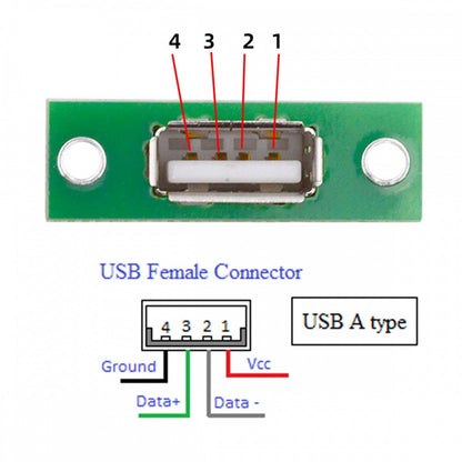 5pcs/set DIY OEM USB Type-A Female Socket Connector with Panel Mount Solder Type CN-014-AF
