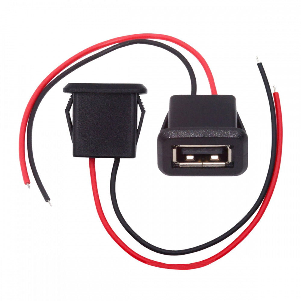 2pcs/set DIY OEM Type A Female Socket to 2Pin Open Cable Latch Mount Type DC 5V Power CN-027-2P