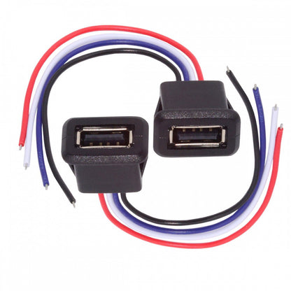 2pcs/set DIY OEM Type A Female Socket to 4Pin Open Cable Latch Mount Type DC 5V Power Data CN-027-4P