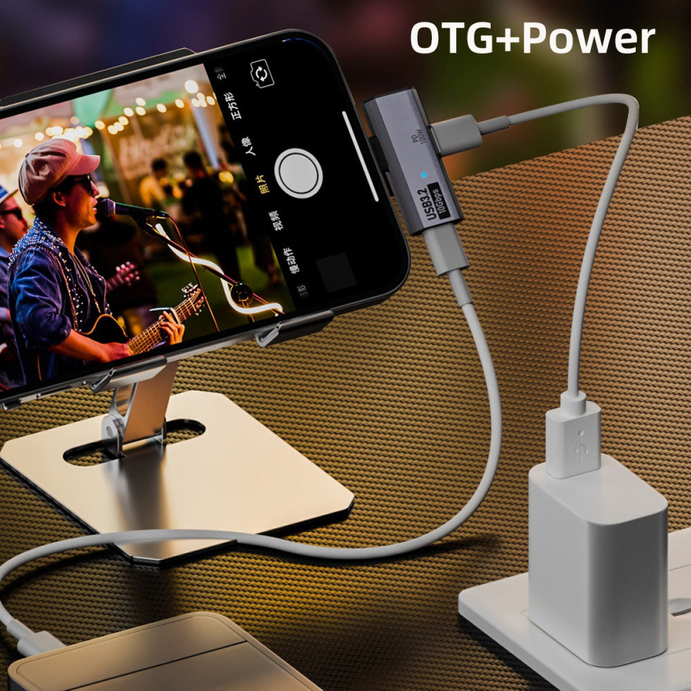 USB-C 10Gbps Type-C 1-to-2 USB-C Female OTG & 100W PD Power Adapter for Laptop Tablet Phone UC-035-TC