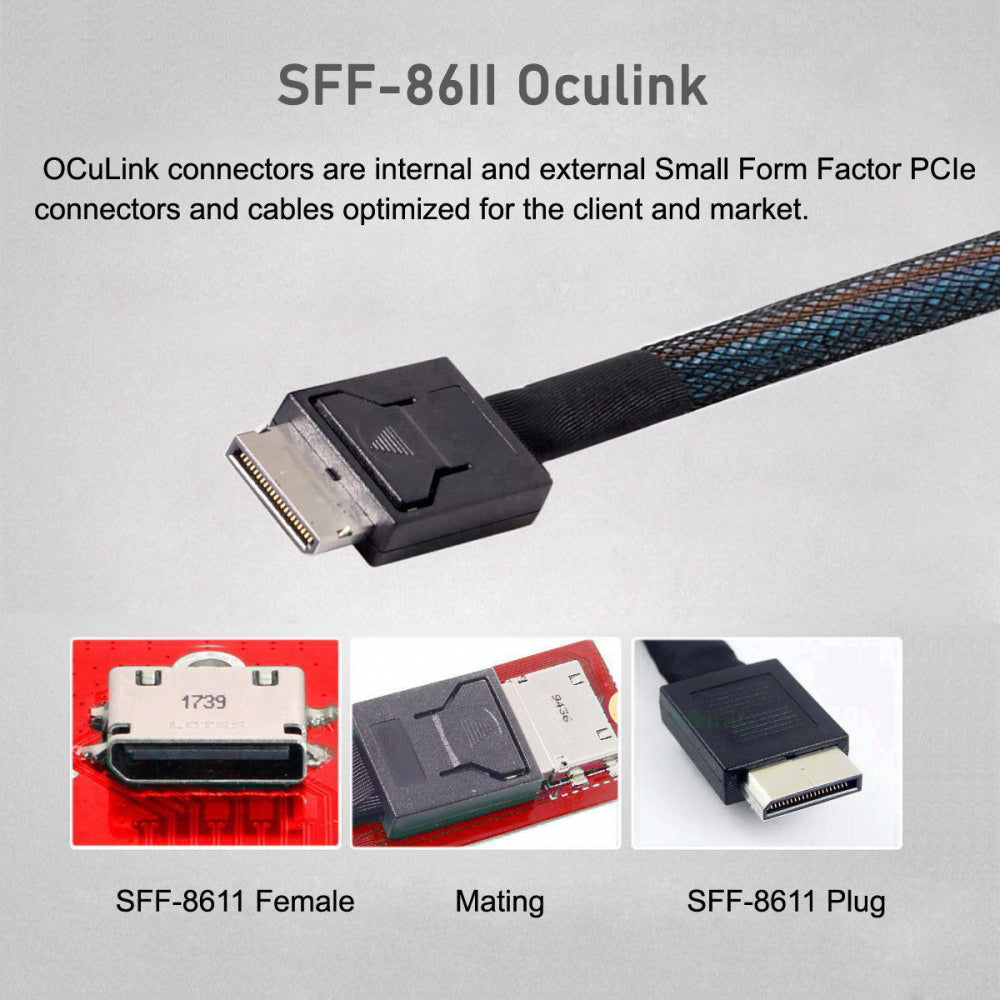 PCI-E 4.0 M.2 M-key to Oculink SFF-8612 SFF-8611 Host Adapter for 2024 ThinkBook 14+ AMD8845 External Graphics Card & SSD SF-065-AMD